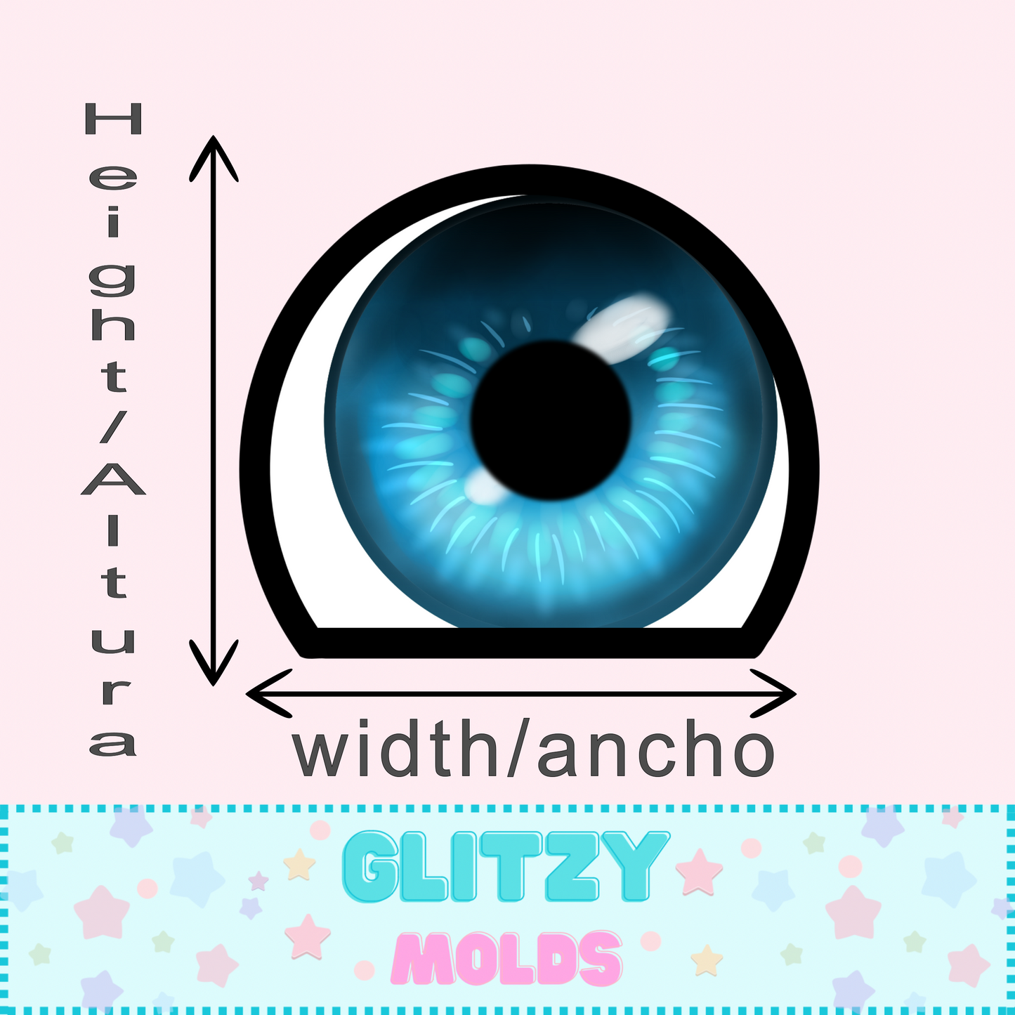 Eye Stickers, 11mm x 9.4mm, Ojos Resinados Auto adheribles GM-137