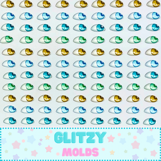 3D Resin Eyes Stickers, 5mm by 9mm, Arte de Marci ADM-057-5
