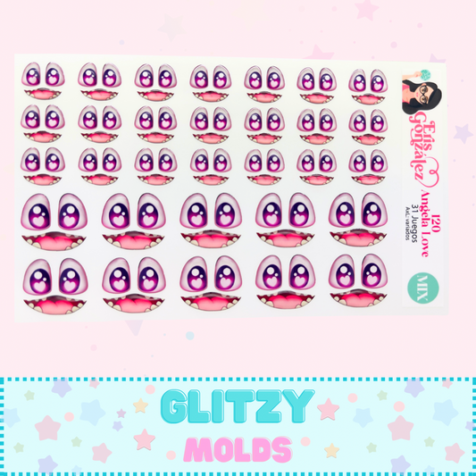 3D Eye Decals, Mix Size Pack, Angel Love, Erismar-120A