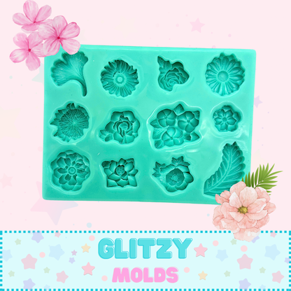Flower Collection 4, Silicone Mold, Clay Silicone Mold, GM-