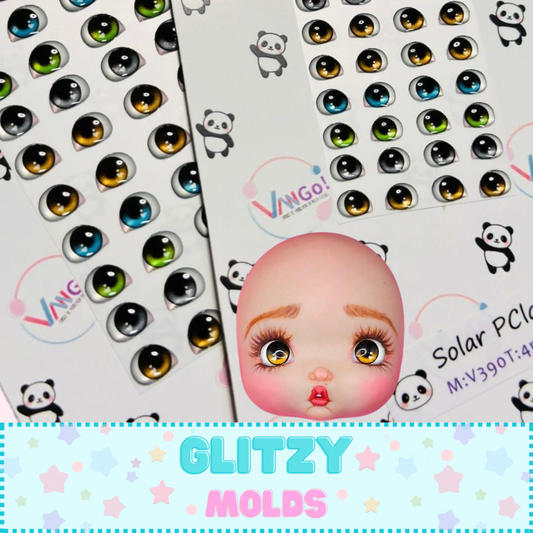 3D Eye Decals Stickers, 4mm y 5mm, Vango, Solar-390