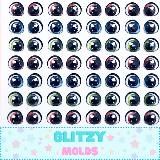 3D Eye Stickers, 7mm 3D Resin Eyes, Ojos Resinados, Ojitos Auto adheribles GM-50