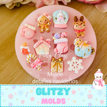 Christmas Mold Collection by Pretty Clays Molds ~ Full Collection 4 Molds PM-Navi24