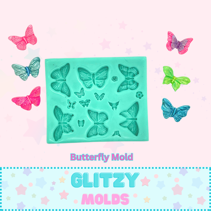 Mariposas Adorables, Molde de Silicon para Porcelana Fría GM-Mariposas
