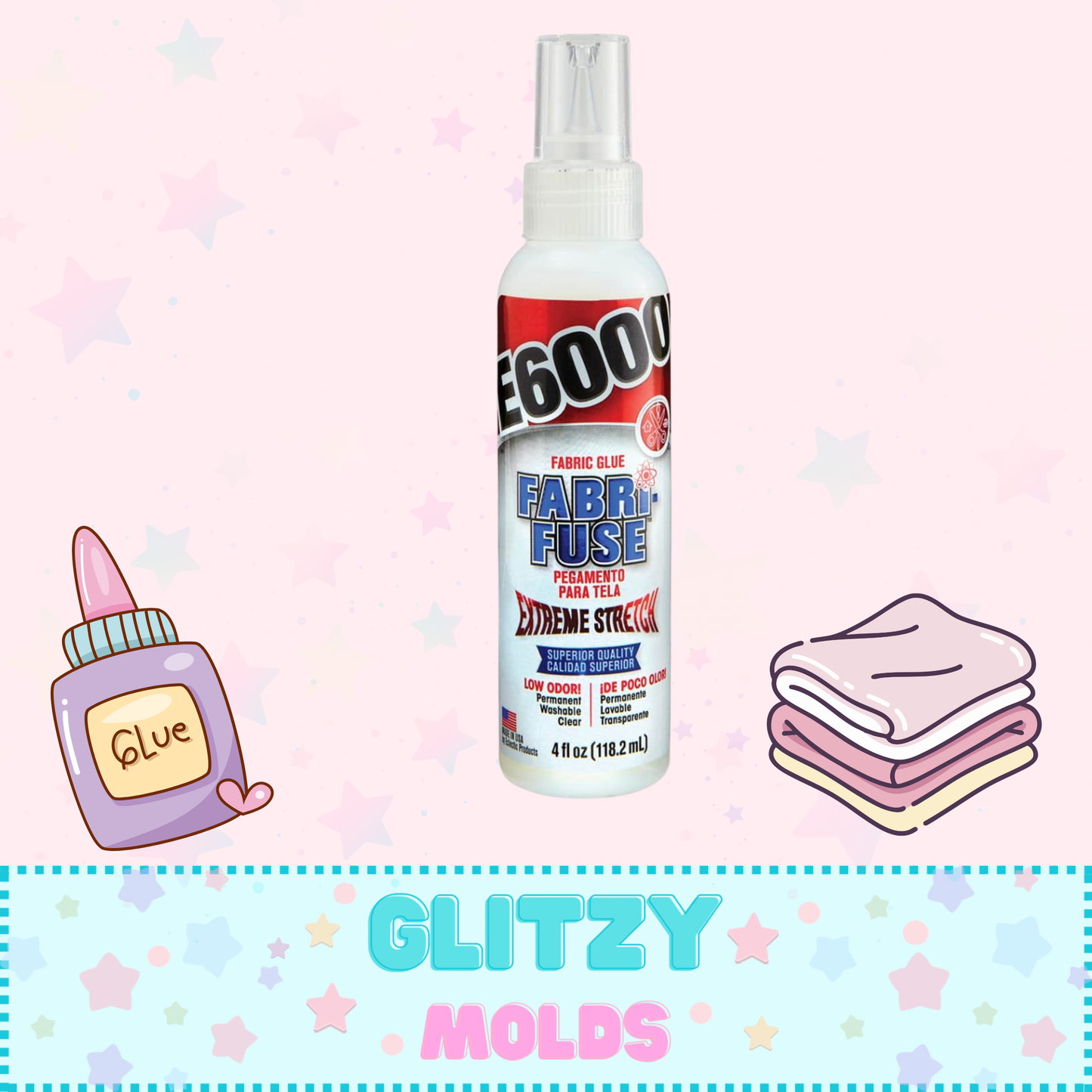 Fabric Glue, E6000 Fabri Fuse, Fast Dry, Clear Dry, 4 oz