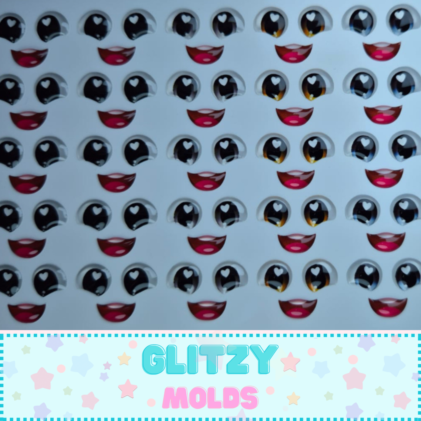 Ojitos y boca de Galleta de Jengibre, Ojitos 3D Resinados, Eris González 132