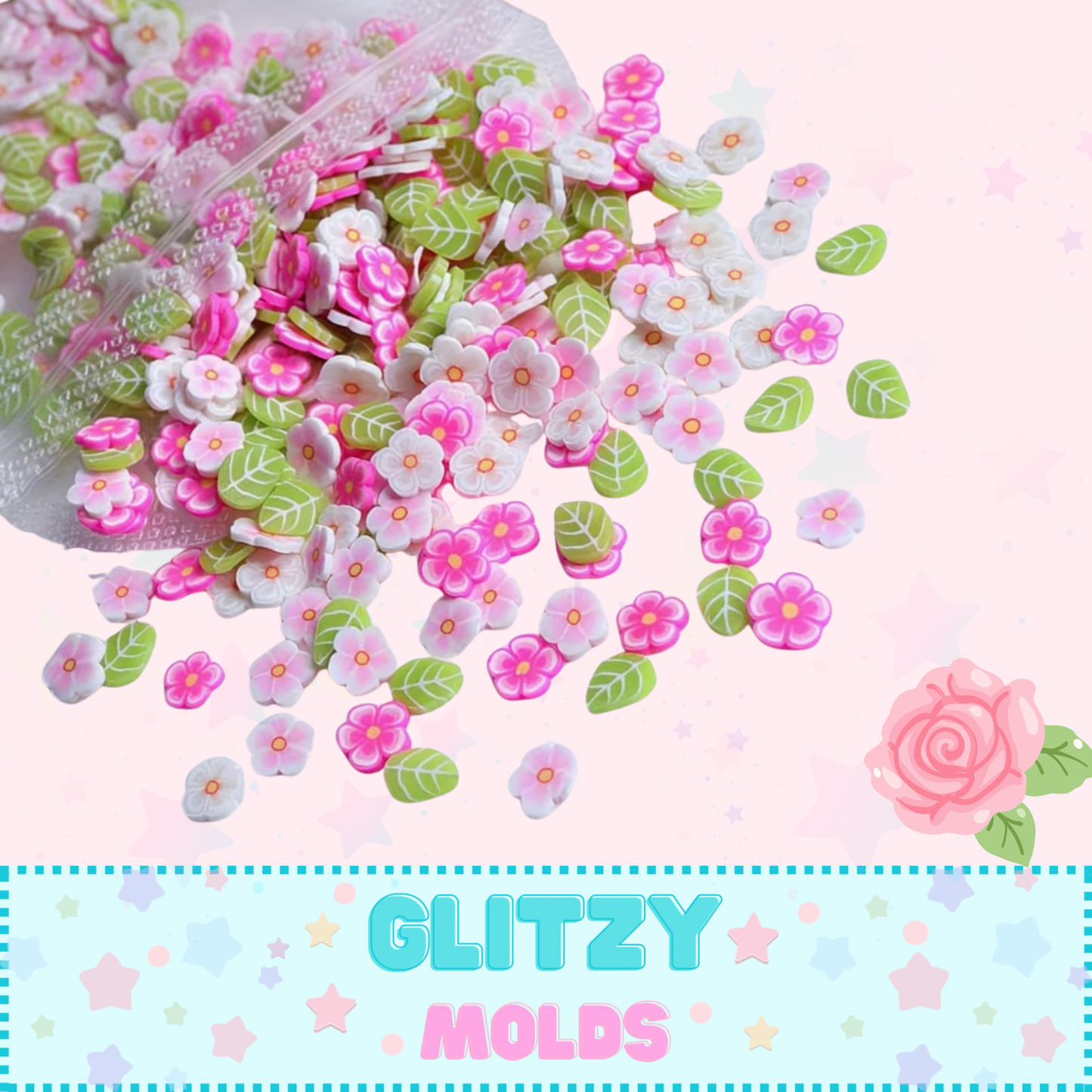 Flores de Fimo, mini de colores en Fimo