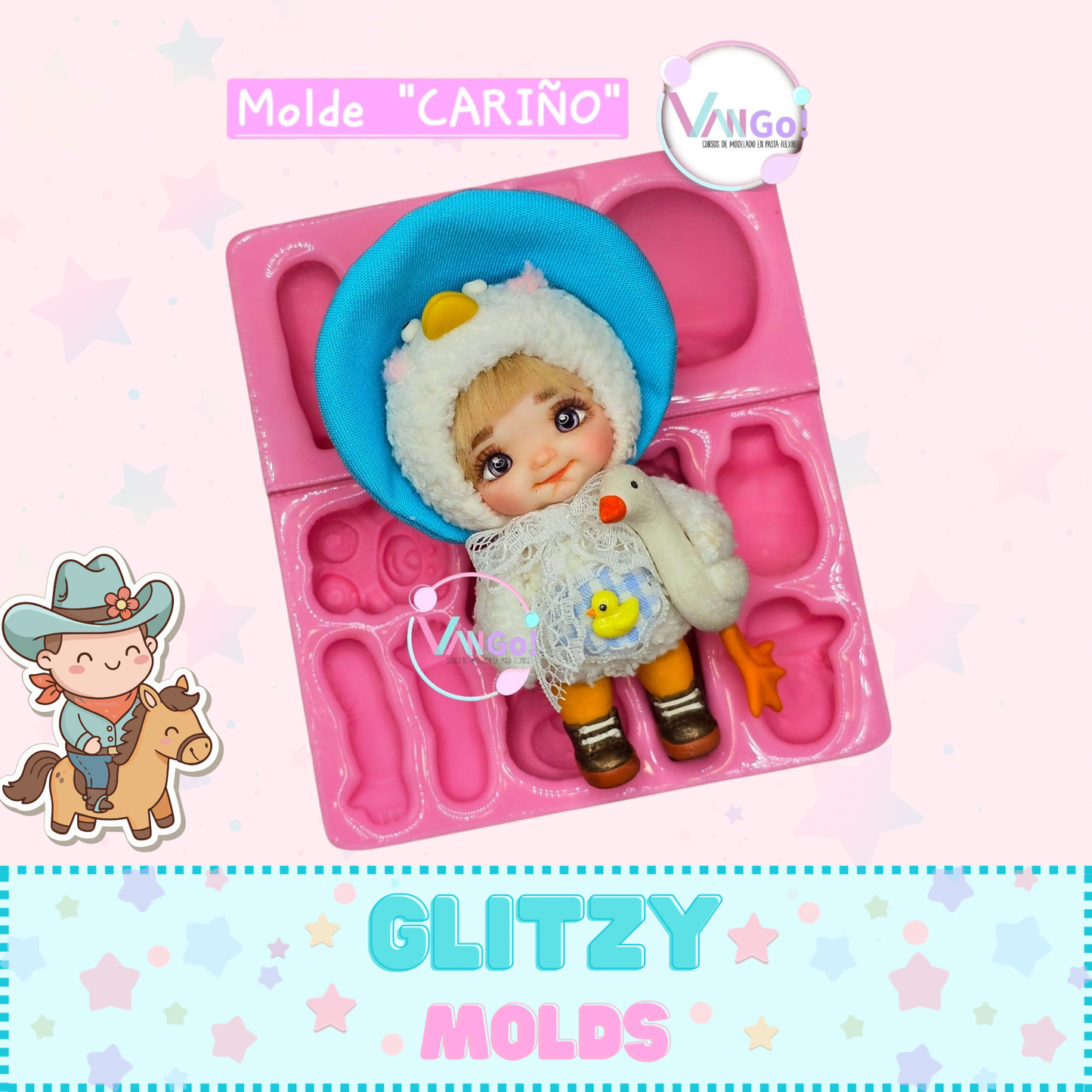 Cariño, Doll Silicone Mold, "Con Amor" Collection by Vango VG-Carino