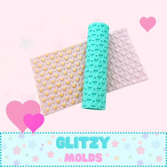 Valentines Clay Roller, Hearts Embossing Texturing Roller CR-Val1