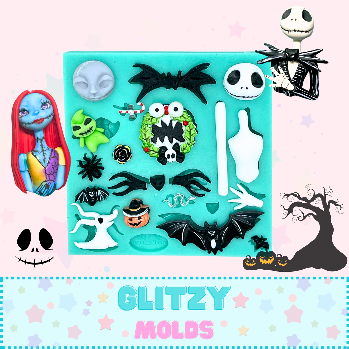 Mini Jack and Sally Silicone Mold, Silicone Mold, Yuya's  YBM-Jack