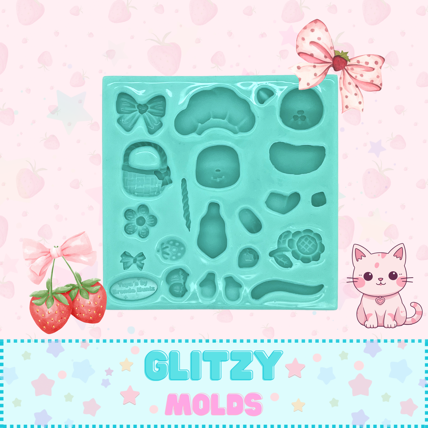 Molde de Silicon, Torso Mini Rosita Fresita de Yuya's by Brenda Muñiz YBM-Fresita