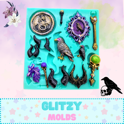 Villana Malvada, Accesorios de Villana, Molde de Silicon, Bruja de Cuento GM-Horns