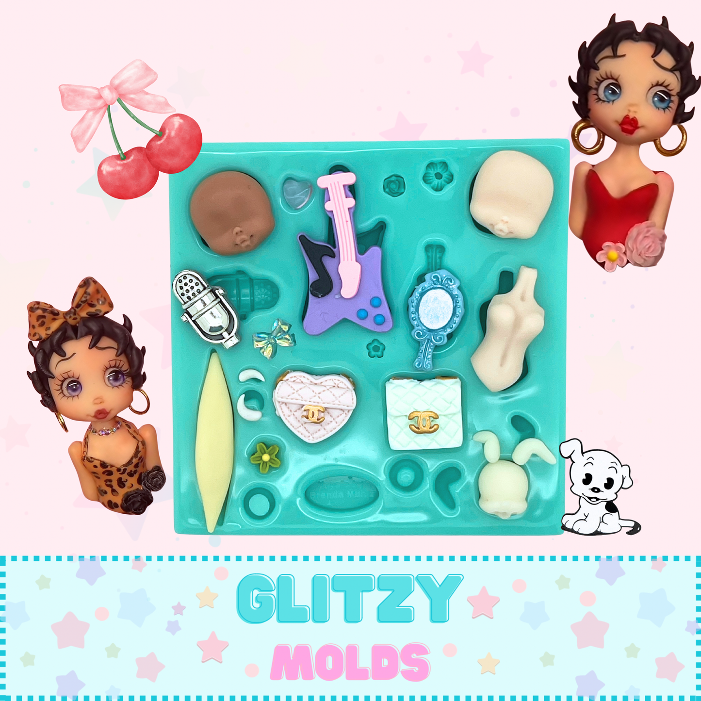 Betty Boop, Mini Torso, Silicone Mold by Yuya's by Brenda Muñiz YBM-BettyMiniTorso