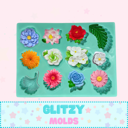 Flower Collection 4, Silicone Mold, Clay Silicone Mold, GM-