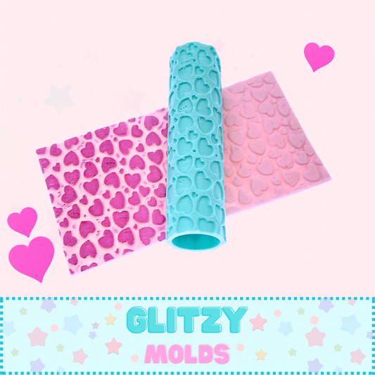 Valentines Clay Roller, Hearts Embossing Texturing Roller CR-Val2