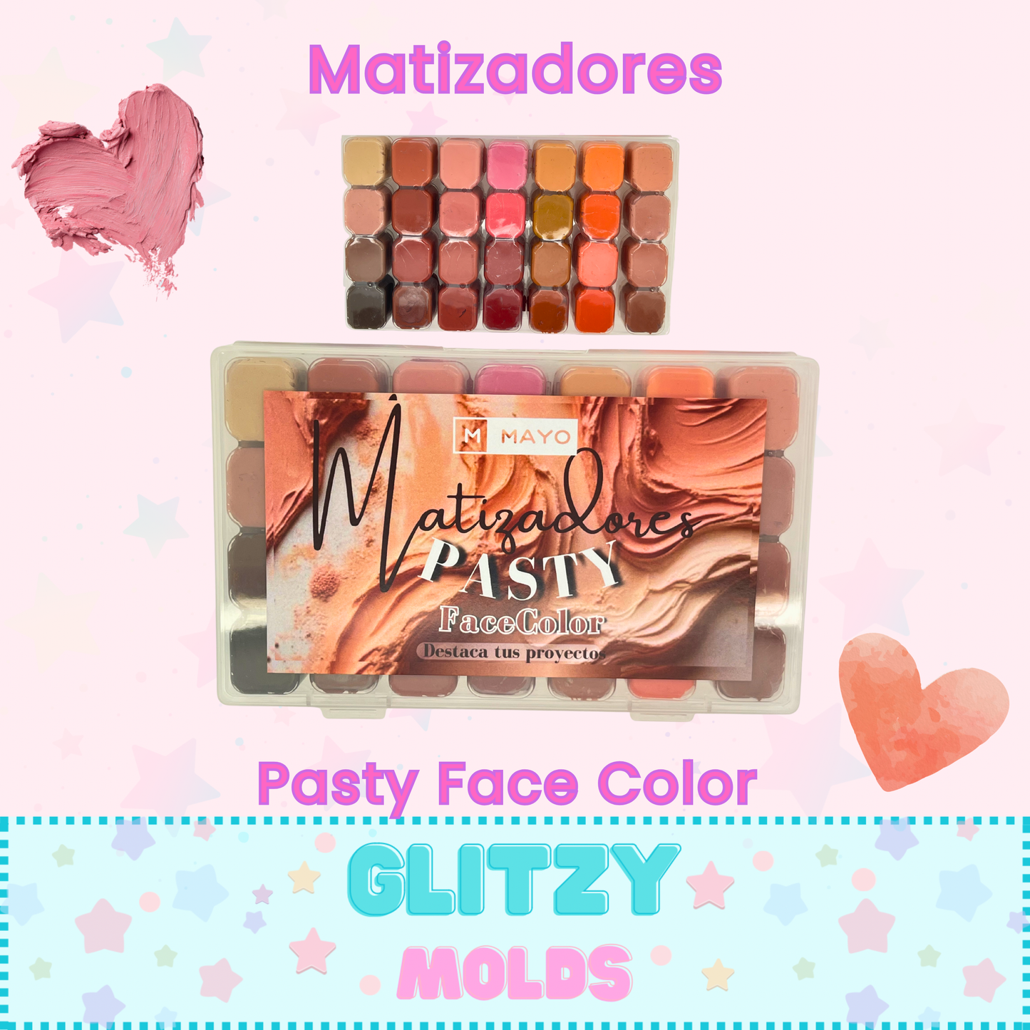 Pasty Set 5, Face Shades, Shading Paste Pallete for Cold Porcelain, 28 Colors, Pasty-Face