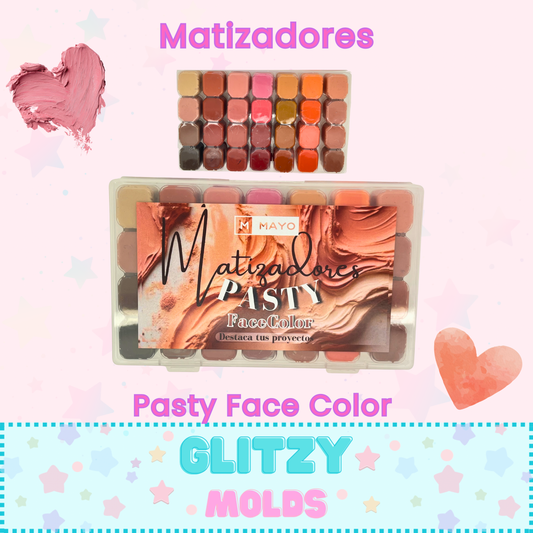 Pasty Set 5, Face Shades, Shading Paste Pallete for Cold Porcelain, 28 Colors, Pasty-Face