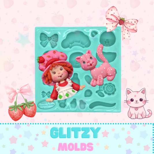 Baby Strawberry Girl, Mini Torso, Silicone Mold by Yuya's by Brenda Muñiz YBM-162