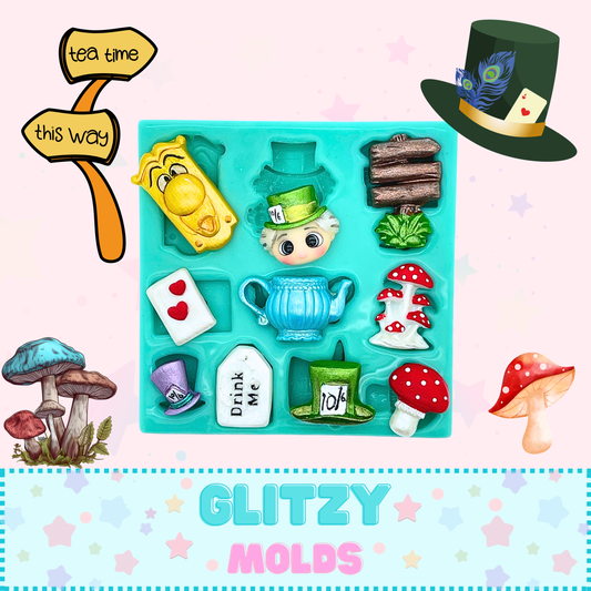 Mad Hatter Mold, Complements Mold, Silicone Mold, GM-Hatter2-115