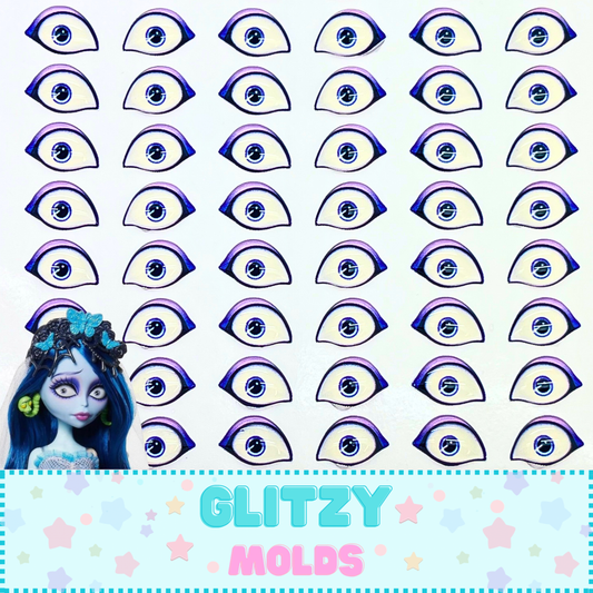 3D Eye Decals, Emily, Bride Girl Eye Stickers, 10x6mm GM-Emily2b