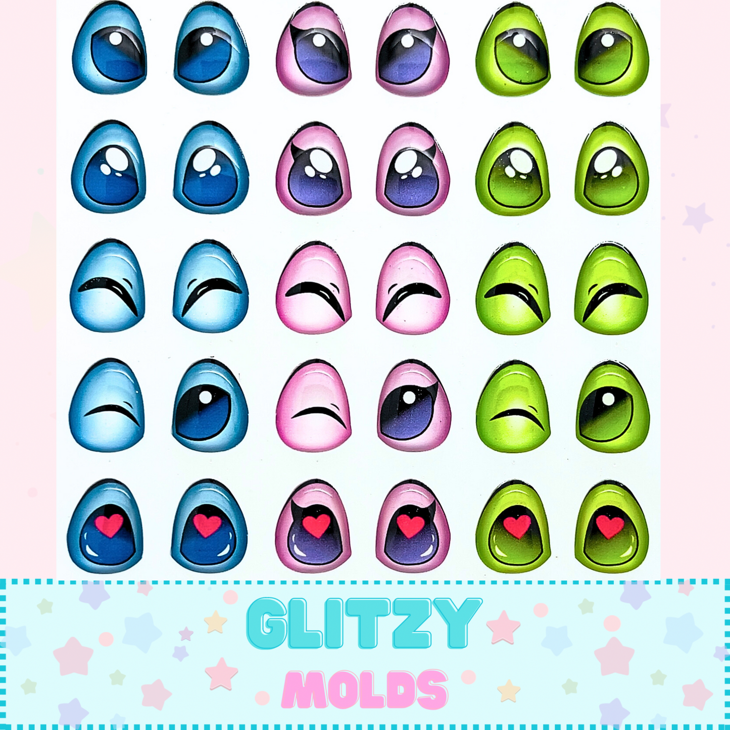 Stitch Eye Decals, 3D Eye Stickers, 8mm, Self Adhesive VG-StitchMini