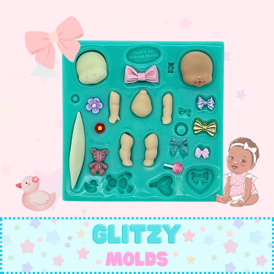 Baby Betty Boop, Mini Doll, Silicone Mold by Yuya's by Brenda Muñiz YBM-305