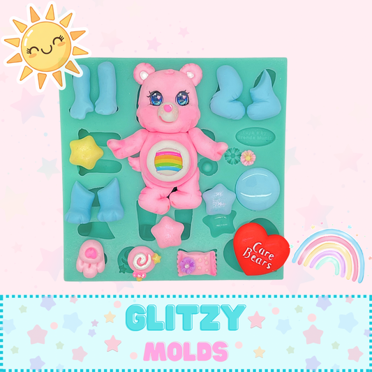 Caring Bear Silicone Mold, Multifunctional Mold, Yuya's by Brenda Muñiz YBM-Care1