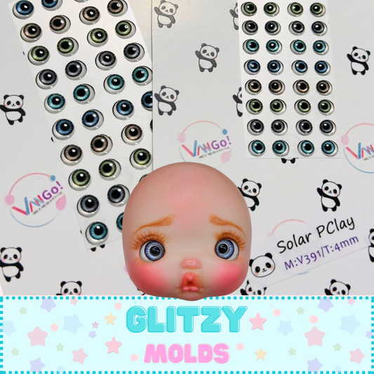 3D Eye Decals Stickers, 4mm y 5mm, Vango, Solar-391