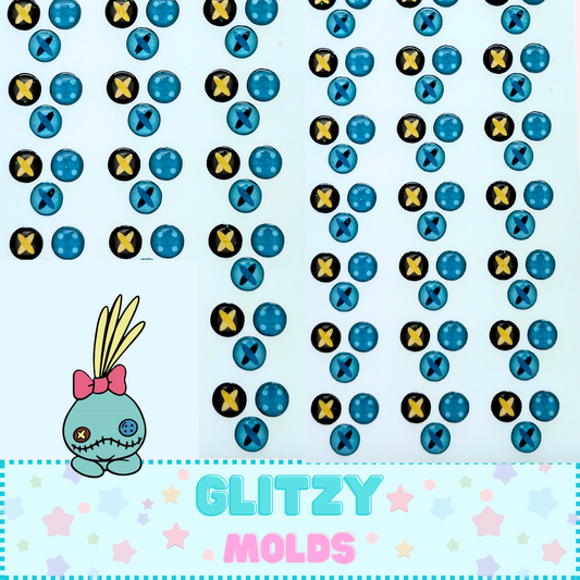 3D Eye Decals, 6mm by 6mm, Botones, Trapos, Erismar-066