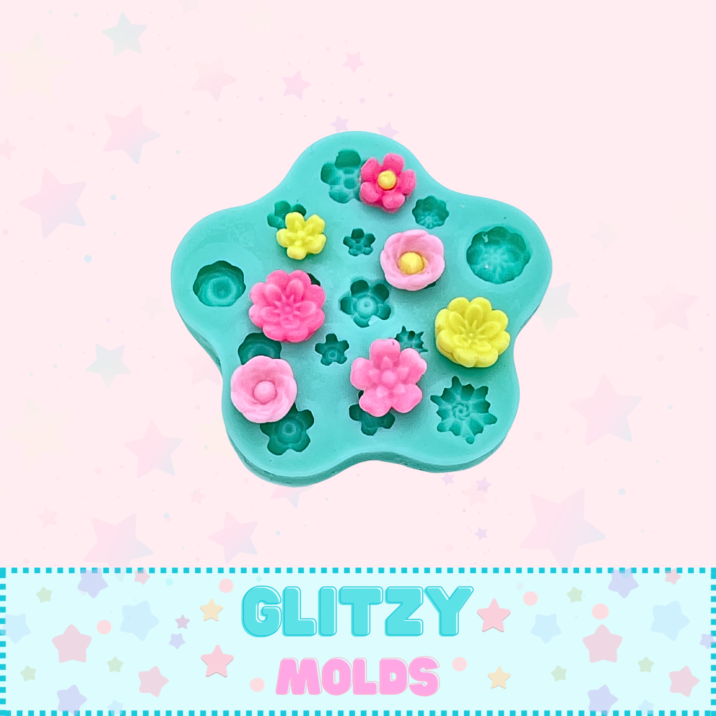 Tiny Flowers 4, Silicone Mold, Clay Silicone Mold  GM-Tiny4