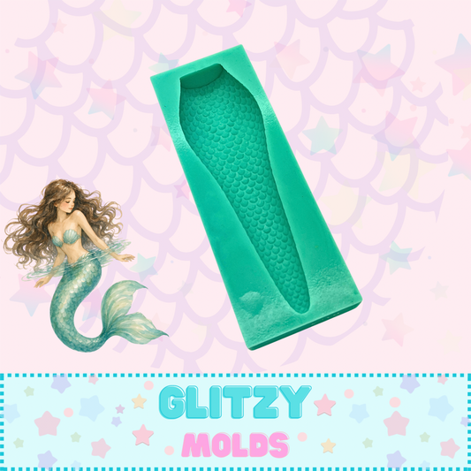  Cola de Sirena, Molde Base, Textura Lisa, Molde de Silicon, Molde para Porcelana Fría GM-Smooth