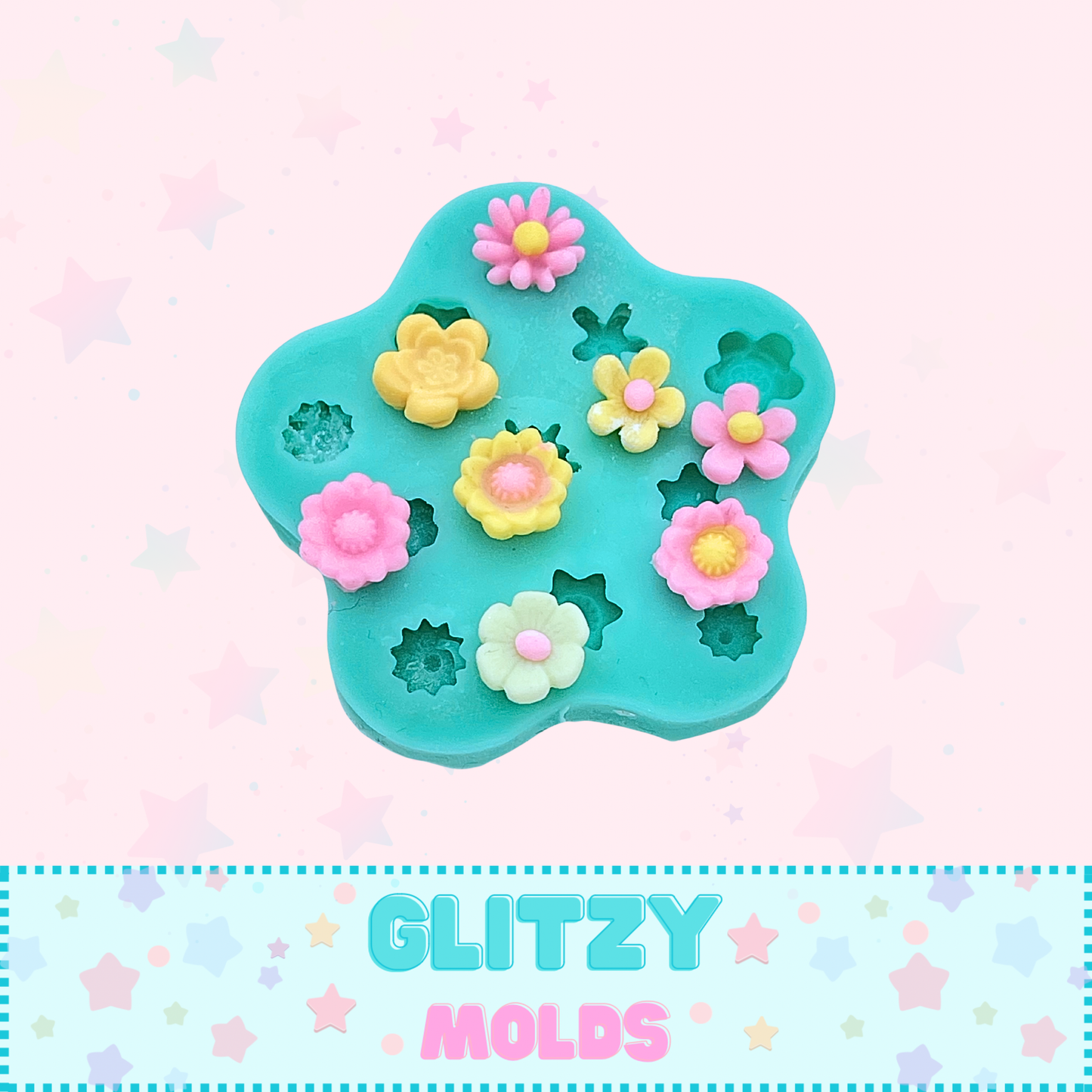 Tiny Flowers 2, Silicone Mold, Clay Silicone Mold  GM-Tiny2