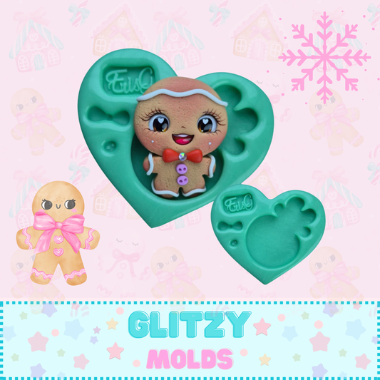 Adorable Ginger Cookie Man, Silicone Mold, Eris Gonzalez