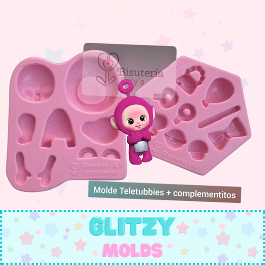Teletubbies Mold, 2 Mold Set, Doll Applique Silicone Mold, Bisutería Lily's  BL-Tel-169