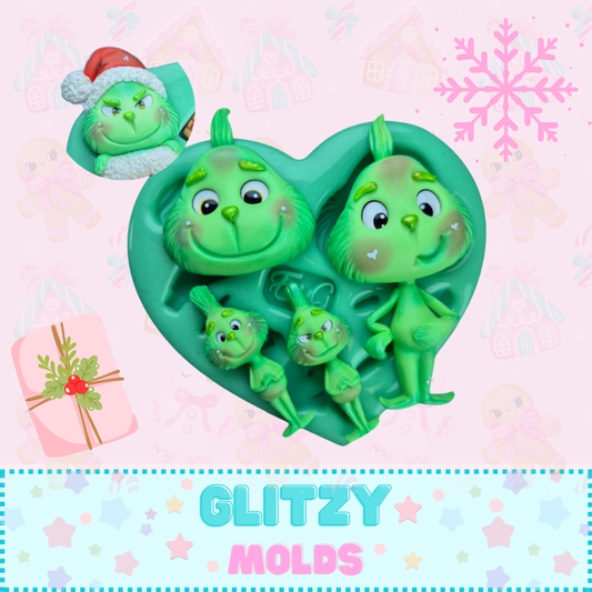 Cute Grinch Mold, Silicone Molds, Eris Gonzalez