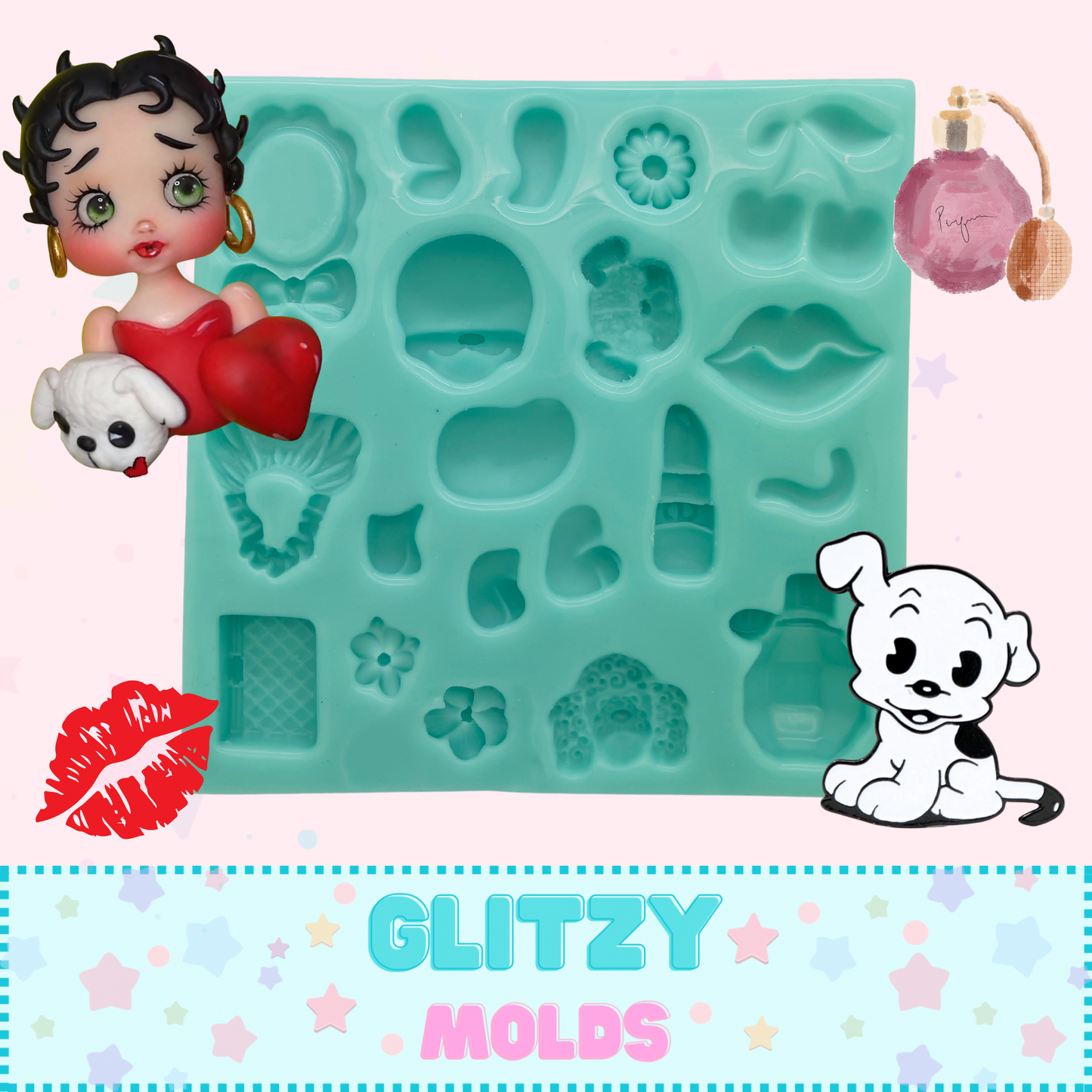 Betty Boop, Complements Mold, Silicone Mold by Yuya's by Brenda Muñiz YBM-Betty-102(2)
