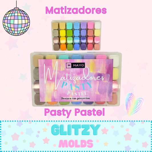 Pasty Set 2, Pastel Shading Paste Pallete for Cold Porcelain, 28 Colors, Pasty-Pastel