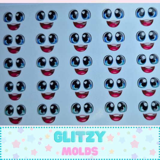 Ojitos y boca de Papá Noel, Ojitos 3D Resinados, Eris González 146