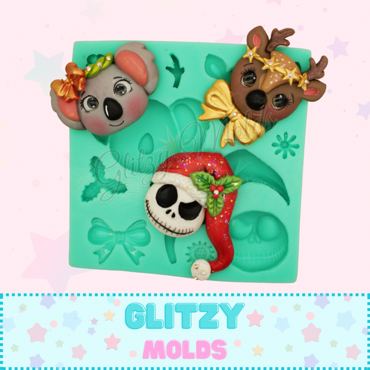 Reindeer, Koala and Jack Silicone Mold, Christmas Mold, Molde Navideño GM-120