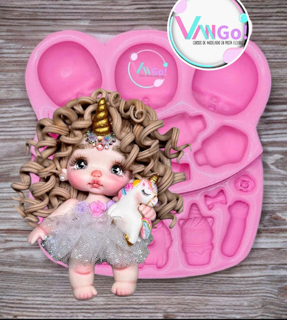 Baby Unicorn, Doll Silicone Mold, "Con Amor" Collection by Vango VG-BU