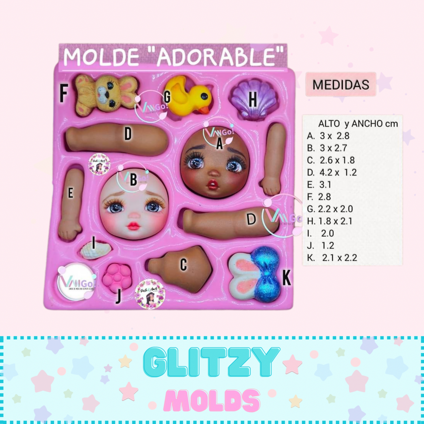 Adorable, Doll Silicone Mold, Fascinación Collection by Vango VG-8