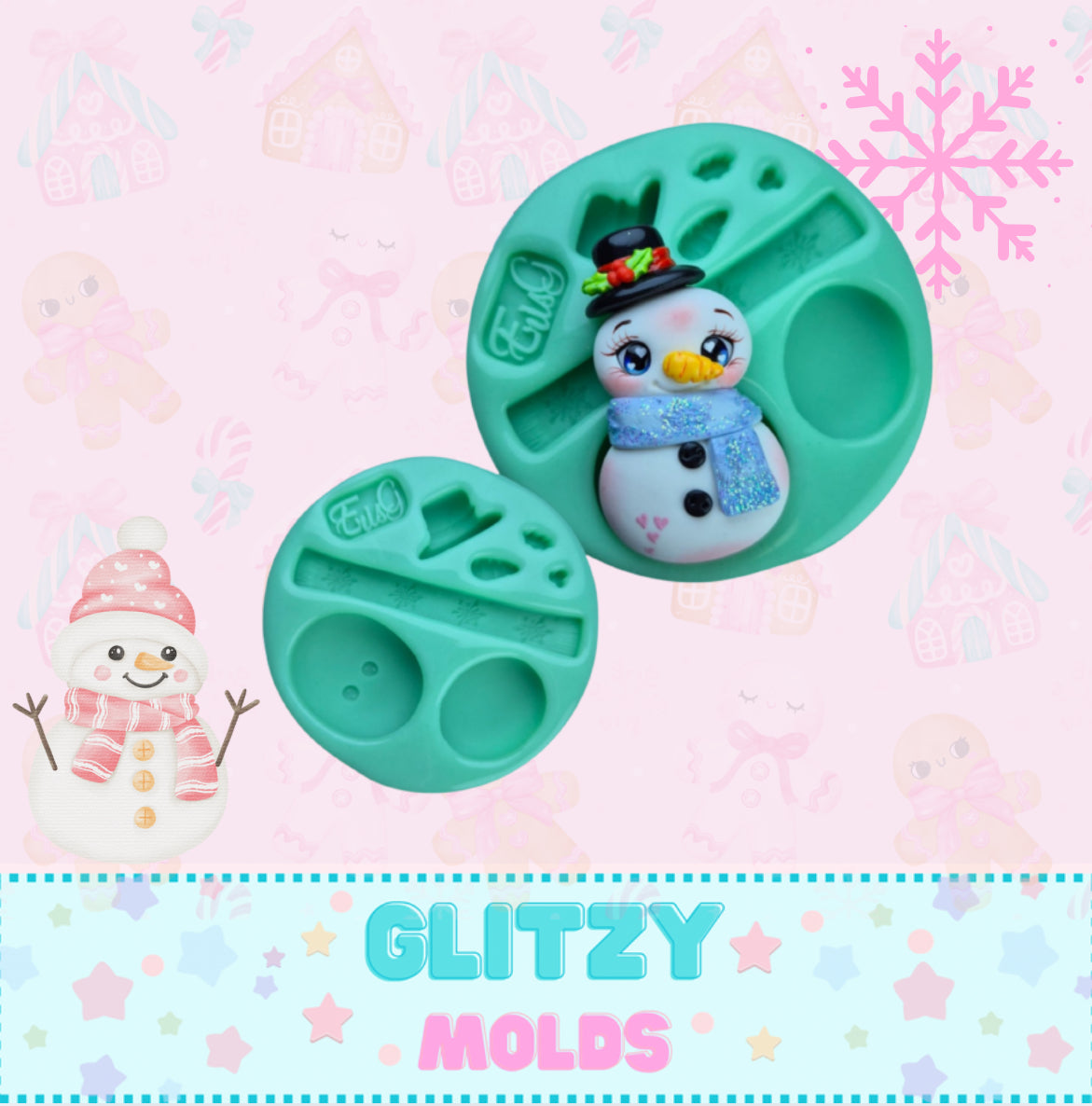 Adorable Muñeco de Nieve, Molde de Silicon, Eris González