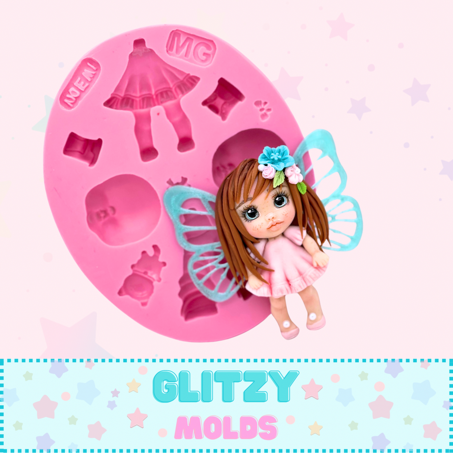 Azulita & Luna Mold, Multifunctional Doll Silicone Mold, Noemi Hernandez