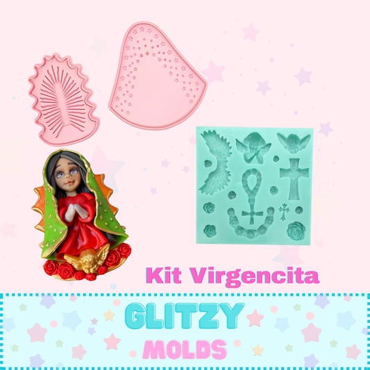 Virgin Mary Complements Kit, Silicone Mold & Cutter Kit GM-Kit Virgencita