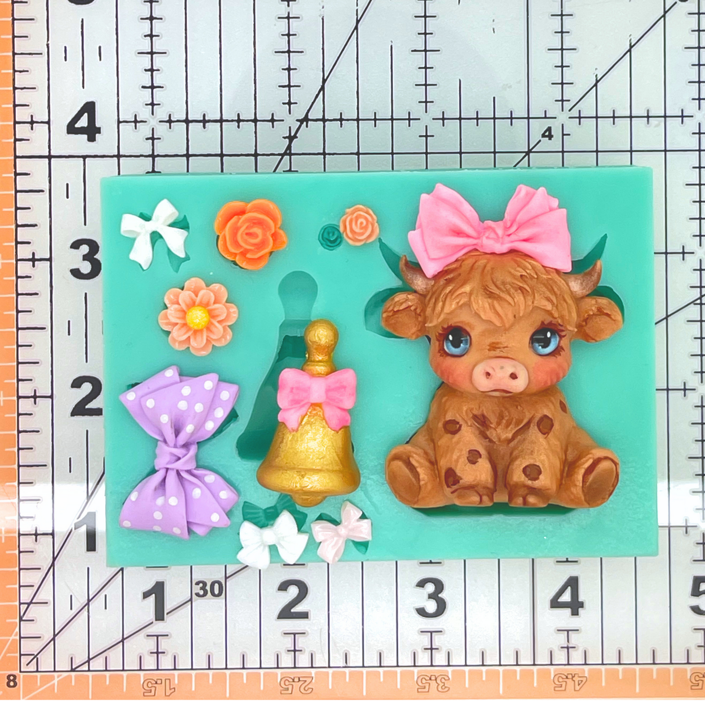 Vaquita Cute, Molde de Silicon, Molde para Porcelana Fría GM-Vaquita