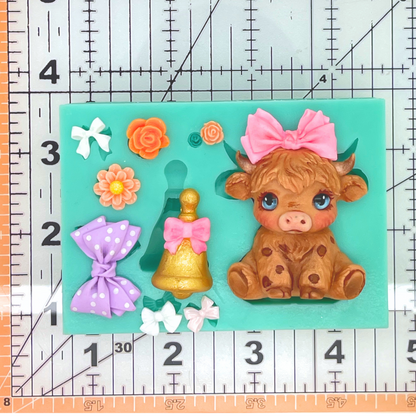 Vaquita Cute, Molde de Silicon, Molde para Porcelana Fría GM-Vaquita