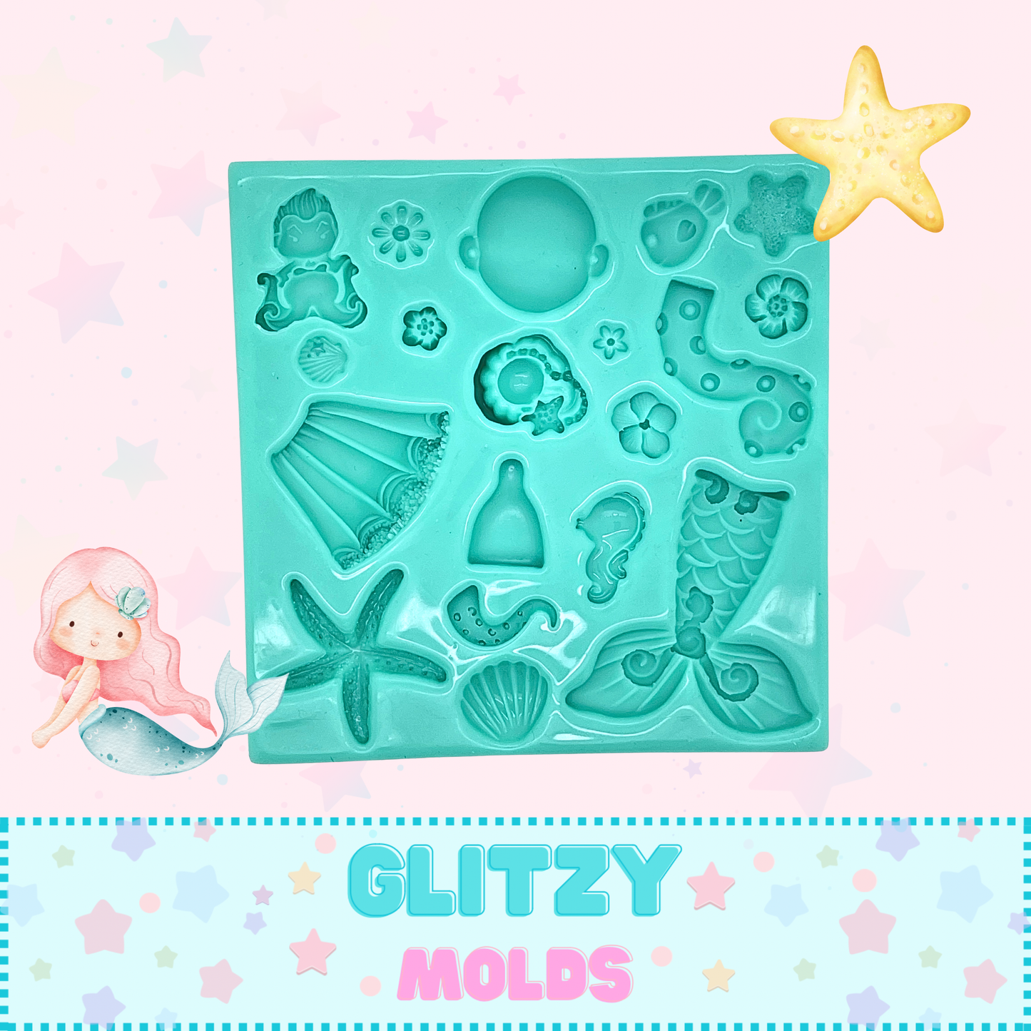 Molde Sirena, Colección Princesas, Molde de Silicon GM-126A
