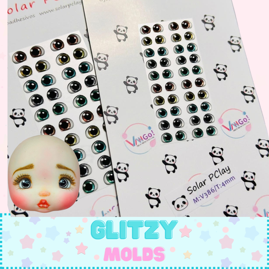 3D Eye Decals Stickers, 4mm y 5mm, Vango, Solar-386