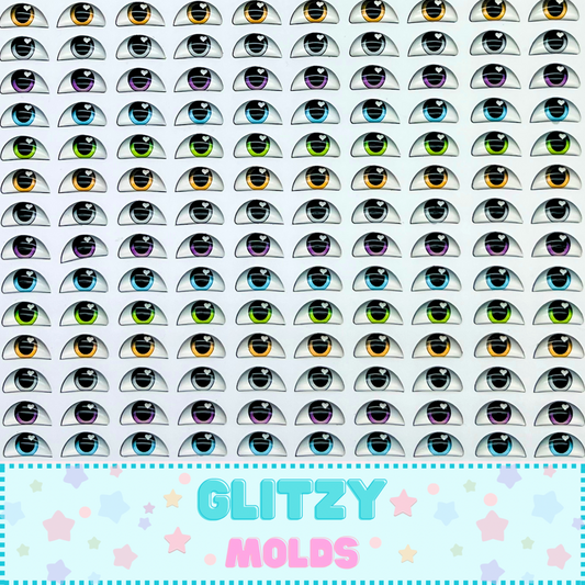 3D Resin Eyes Stickers, 6mm by 13mm, Arte de Marci ADM-032