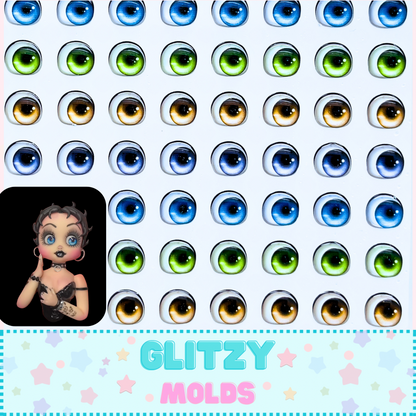 3D Eye Stickers, 5mm & 8mm, Betty Boop, Self Adhesive VG-563Premiun